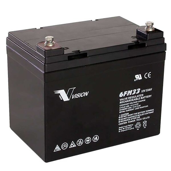 12V 33Ah Batterie au plomb (AGM), B.B. Battery EP33-12, 195x129x155 mm  (Lxlxh), Borne B7 (Vis