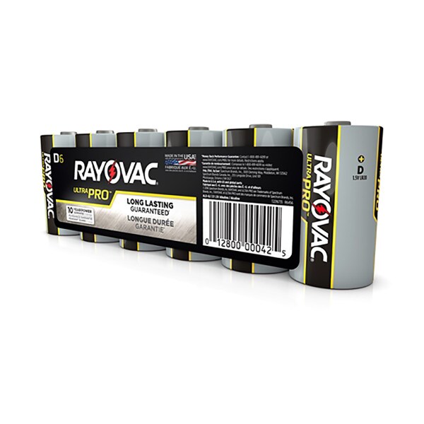 Rayovac ALD-6J Ultra Pro D Alkaline Batteries 6 Pack