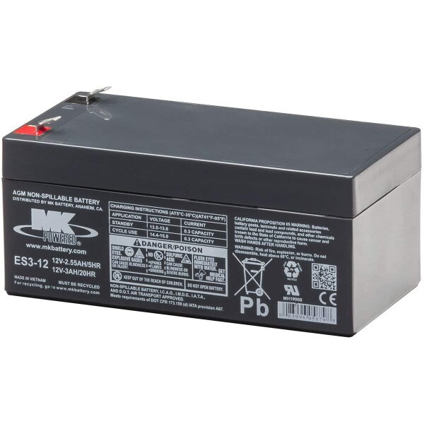 Unipower B00921 Battery 12v 3Ah VRLA ES3-12