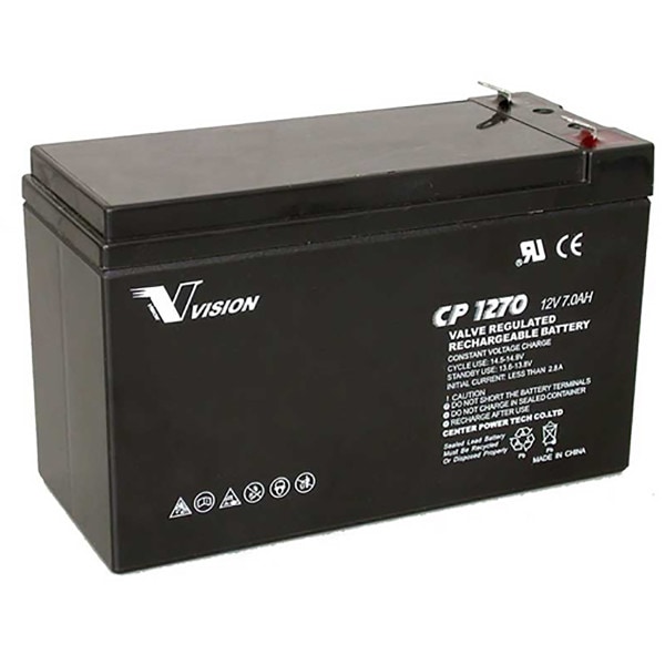 Vision CP1270-F2 Battery 12V 7Ah Sealed Rechargeable