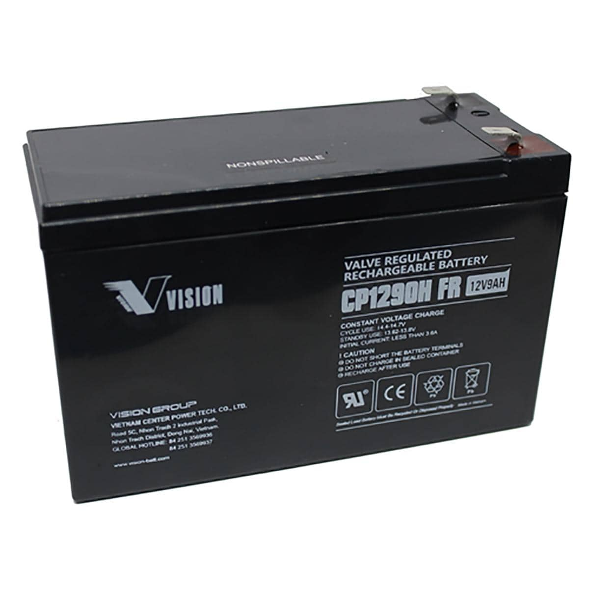 Vision CP1290 Battery 12V 9Ah Sealed Rechargeable