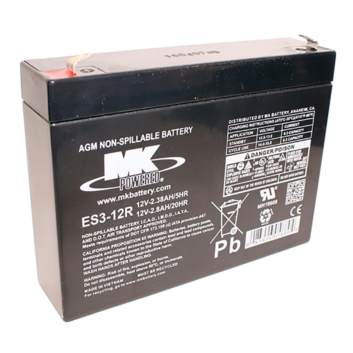 MK ES312R Battery 12v 3Ah Sealed Rechargeable OSI Batteries