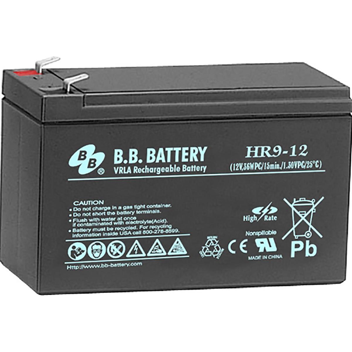 BB Battery HR9-12-T2 Battery VRLA Rechargeable 12v 36wpc