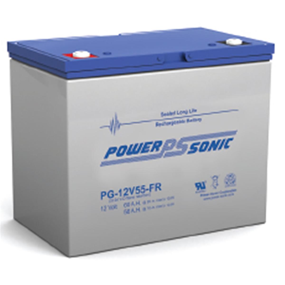 PowerSonic PG12V55FR Battery 12V 56Ah Sealed Rechargeable OSI Batteries
