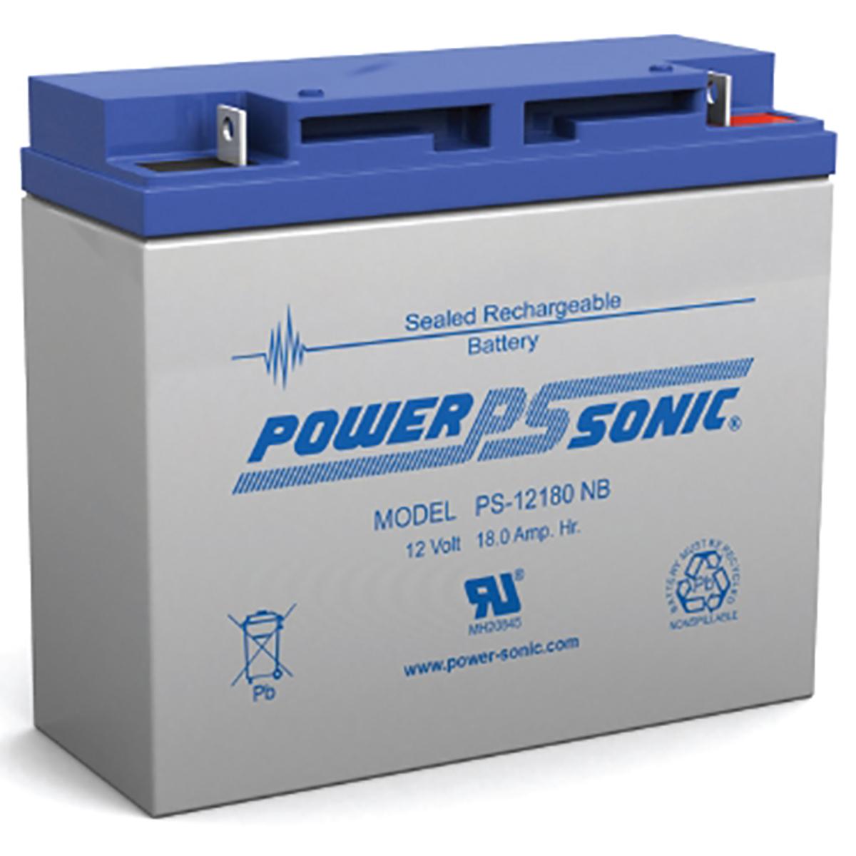 PowerSonic PS-12180 Battery 12V 18Ah Sealed Rechargeable