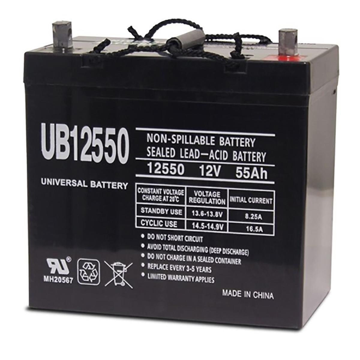 Universal UB12550-Z1 Battery 12v 55Ah 45825 Positive-Right | OSI